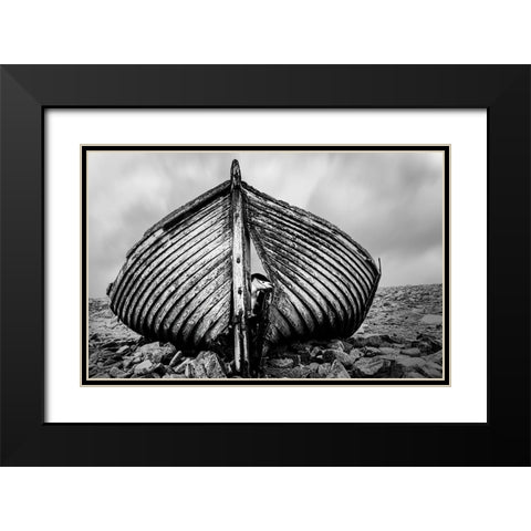 qPeekabooq Black Modern Wood Framed Art Print with Double Matting by Jin, Jie