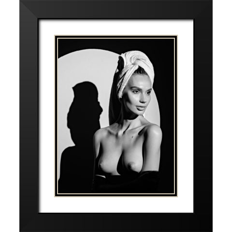 Kate Black Modern Wood Framed Art Print with Double Matting by Anton, Rostovskiy