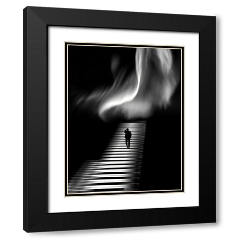 accanemm Black Modern Wood Framed Art Print with Double Matting by Lammakmak