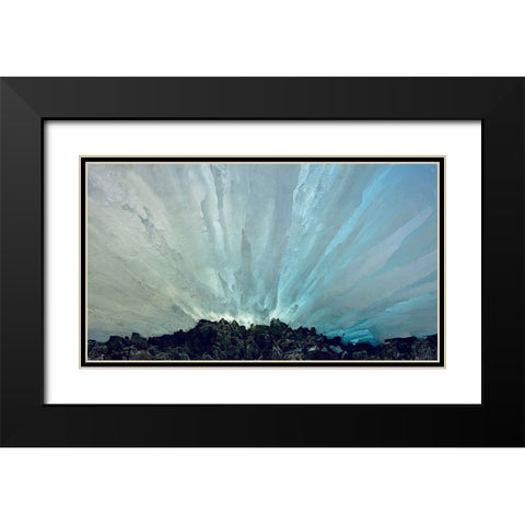 Ice Sky Black Modern Wood Framed Art Print with Double Matting by Gu, Danling