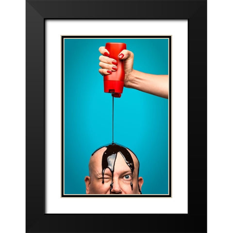 Mmm-Chocolate Black Modern Wood Framed Art Print with Double Matting by Damsten, Petri