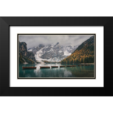 Follow the Leader Black Modern Wood Framed Art Print with Double Matting by De Franzoni, Thomas