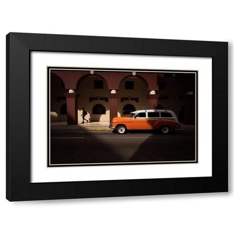 Heart Of Cuba Black Modern Wood Framed Art Print with Double Matting by Mirica, Dan