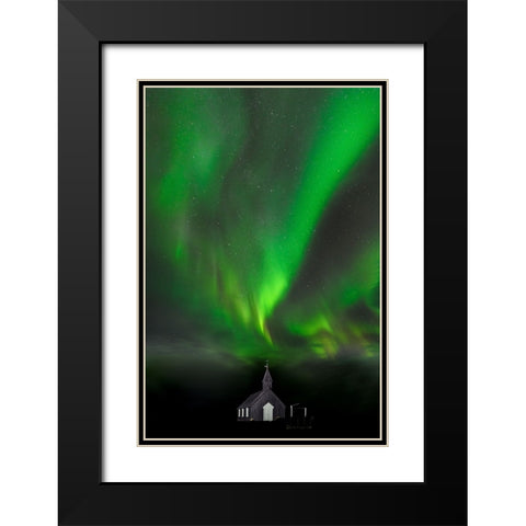 Celestial Dance Black Modern Wood Framed Art Print with Double Matting by Oberai, Jassi