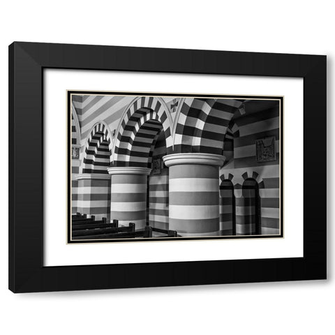 Chapel Arches Black Modern Wood Framed Art Print with Double Matting by Moss, Susan