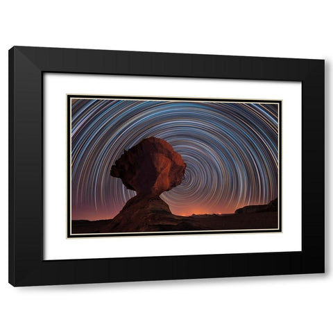 Kharaz Dreaming! Black Modern Wood Framed Art Print with Double Matting by Chander, Vikas