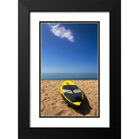 Pleasant Seascape Black Modern Wood Framed Art Print with Double Matting by Isotani, Sunao