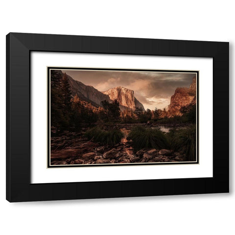 Yosemite 2 Black Modern Wood Framed Art Print with Double Matting by Moshavash, Pirouz