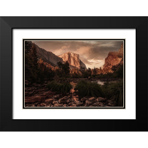 Yosemite 2 Black Modern Wood Framed Art Print with Double Matting by Moshavash, Pirouz