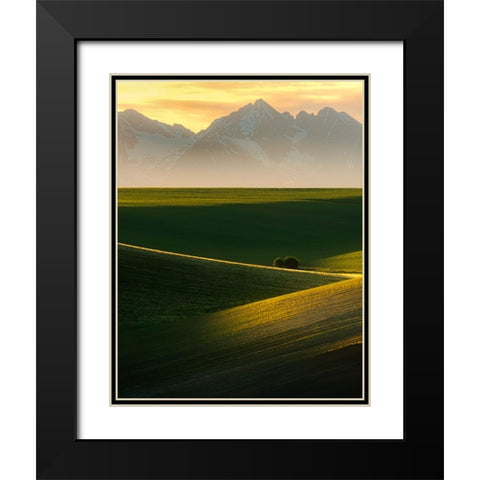 Spring sunset Black Modern Wood Framed Art Print with Double Matting by Ilkovic, David