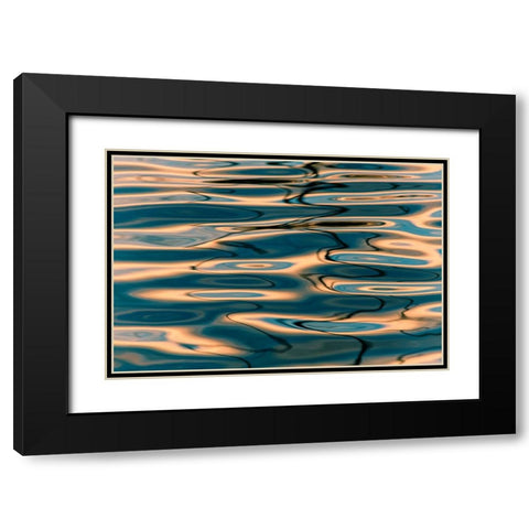 Ripples Black Modern Wood Framed Art Print with Double Matting by Xu, Mei