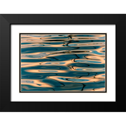 Ripples Black Modern Wood Framed Art Print with Double Matting by Xu, Mei