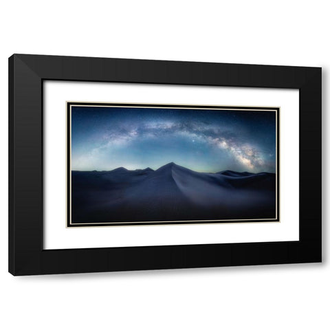 Desert Starry Sky Black Modern Wood Framed Art Print with Double Matting by Cui, Yuan