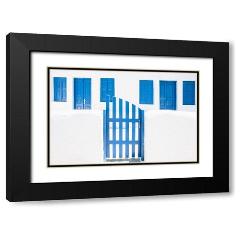 Whitewash And Blue Paint Black Modern Wood Framed Art Print with Double Matting by Wride, Linda