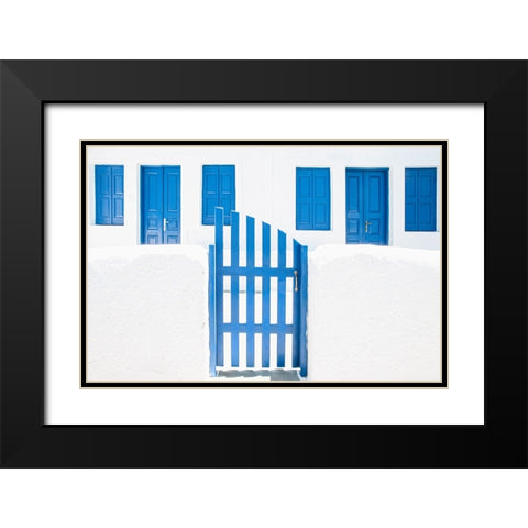 Whitewash And Blue Paint Black Modern Wood Framed Art Print with Double Matting by Wride, Linda