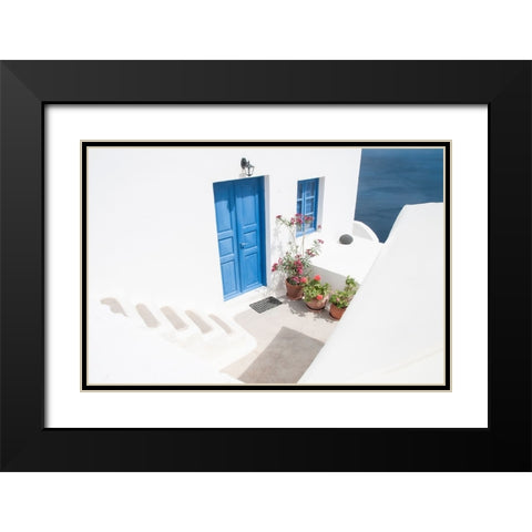 Steps Down To Blue Black Modern Wood Framed Art Print with Double Matting by Wride, Linda
