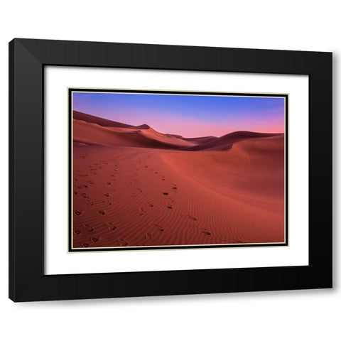 The colors of the desert at sunset Black Modern Wood Framed Art Print with Double Matting by Miroslaw