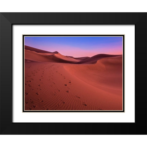 The colors of the desert at sunset Black Modern Wood Framed Art Print with Double Matting by Miroslaw