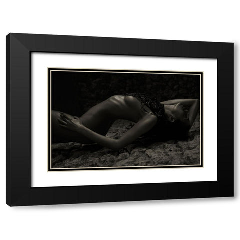 Joallle Dark Black Modern Wood Framed Art Print with Double Matting by L. Bardaji, Rafael
