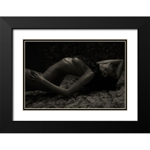 Joallle Dark Black Modern Wood Framed Art Print with Double Matting by L. Bardaji, Rafael