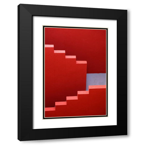 red stairs Black Modern Wood Framed Art Print with Double Matting by L. Bardaji, Rafael