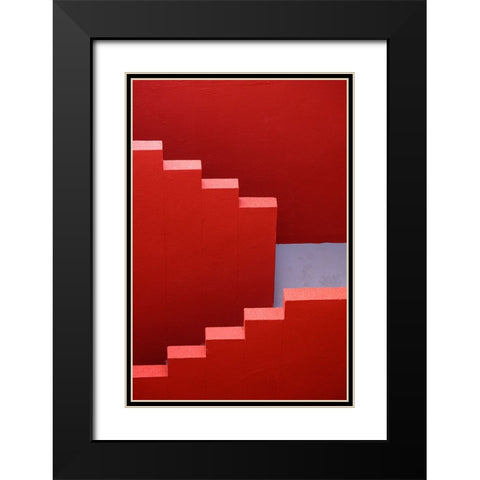 red stairs Black Modern Wood Framed Art Print with Double Matting by L. Bardaji, Rafael