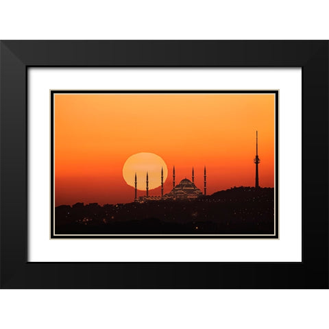 Sunrise In Istanbul Black Modern Wood Framed Art Print with Double Matting by Jin, Jie