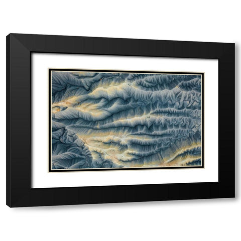 Shape of Rock Black Modern Wood Framed Art Print with Double Matting by Rong, Herbert