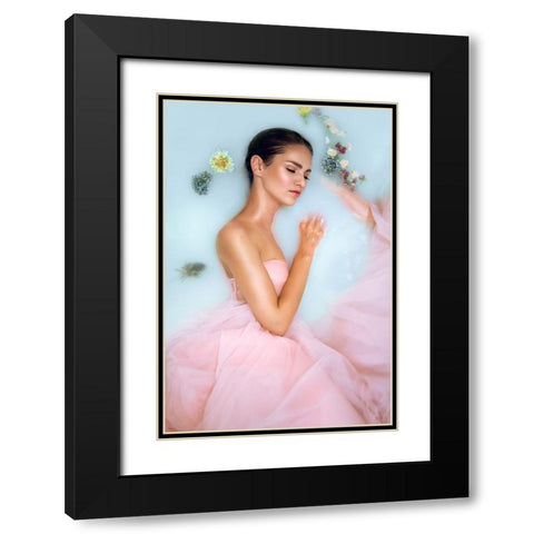 Milk Bath Black Modern Wood Framed Art Print with Double Matting by Fedur, Adalia