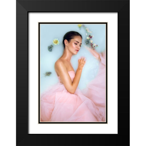 Milk Bath Black Modern Wood Framed Art Print with Double Matting by Fedur, Adalia