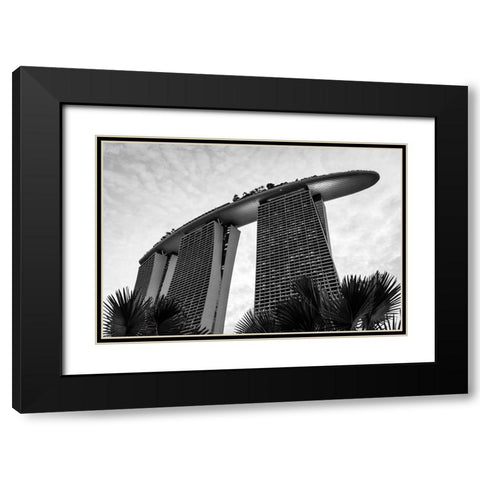 The Marina bay Black Modern Wood Framed Art Print with Double Matting by Haimovich, Noam