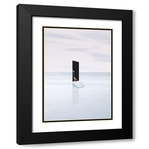 Escapism Black Modern Wood Framed Art Print with Double Matting by Leon, Maarten