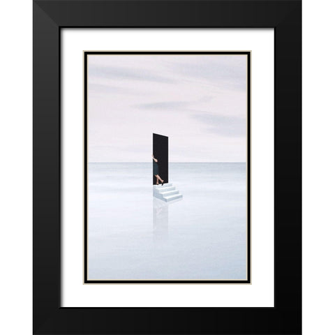 Escapism Black Modern Wood Framed Art Print with Double Matting by Leon, Maarten