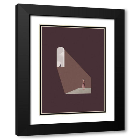 Enlighten me Black Modern Wood Framed Art Print with Double Matting by Leon, Maarten
