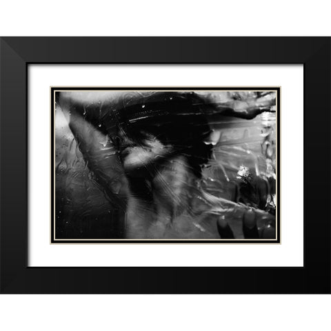 Girl Black Modern Wood Framed Art Print with Double Matting by Ishikura, Takaaki