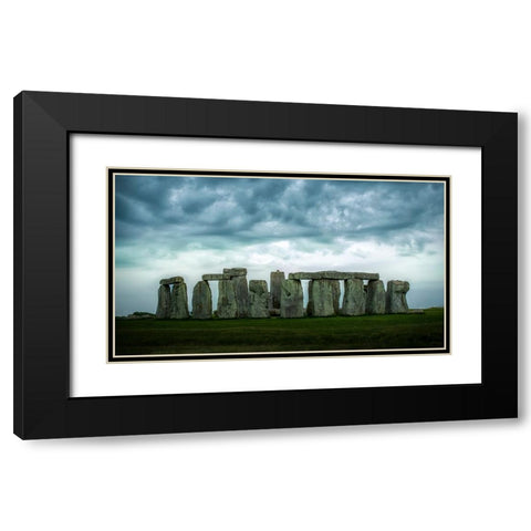 Stonehenge Black Modern Wood Framed Art Print with Double Matting by Lu, Alex
