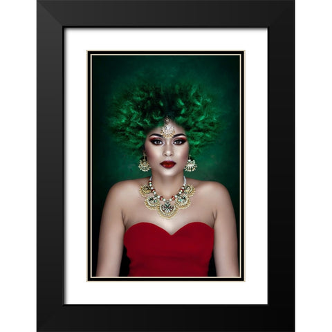 Untitled Black Modern Wood Framed Art Print with Double Matting by Pandya, Hardik