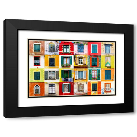 Twenty Four Windows Black Modern Wood Framed Art Print with Double Matting by Shrayer, Igor