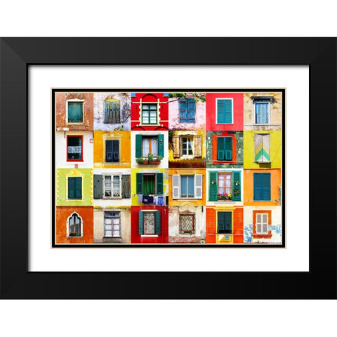 Twenty Four Windows Black Modern Wood Framed Art Print with Double Matting by Shrayer, Igor