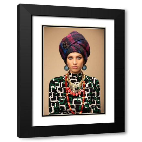 Zarina Black Modern Wood Framed Art Print with Double Matting by Diaz, Anderson