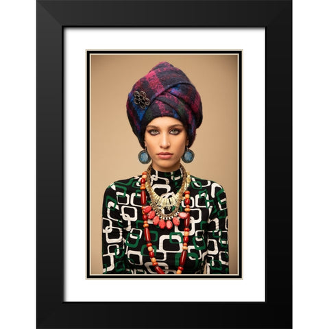Zarina Black Modern Wood Framed Art Print with Double Matting by Diaz, Anderson