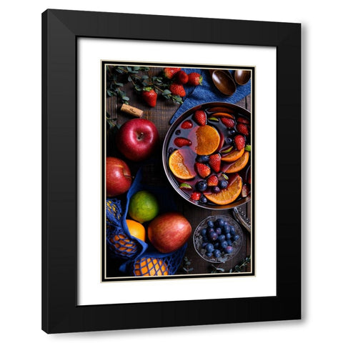 Sangria Table Black Modern Wood Framed Art Print with Double Matting by Aoki, Juri