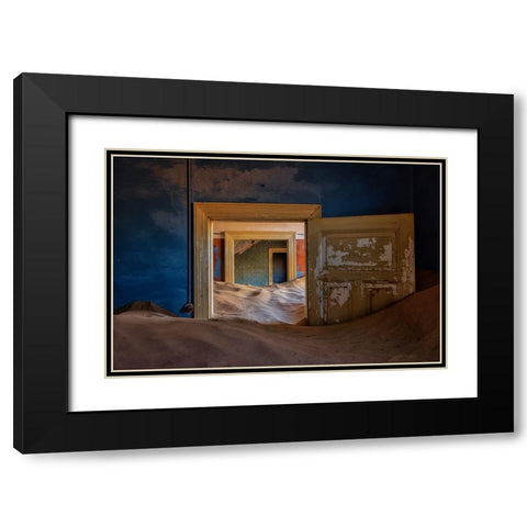 Faded Glory Black Modern Wood Framed Art Print with Double Matting by Zheng, Michael
