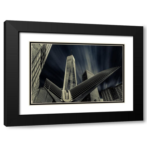 World Trade Center Black Modern Wood Framed Art Print with Double Matting by abu milad, Emil