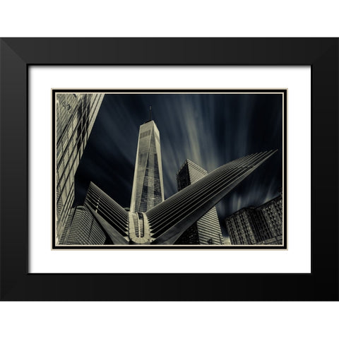 World Trade Center Black Modern Wood Framed Art Print with Double Matting by abu milad, Emil