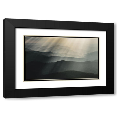 Raining light Black Modern Wood Framed Art Print with Double Matting by Miron, Stefan