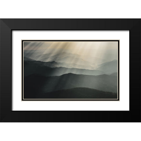 Raining light Black Modern Wood Framed Art Print with Double Matting by Miron, Stefan