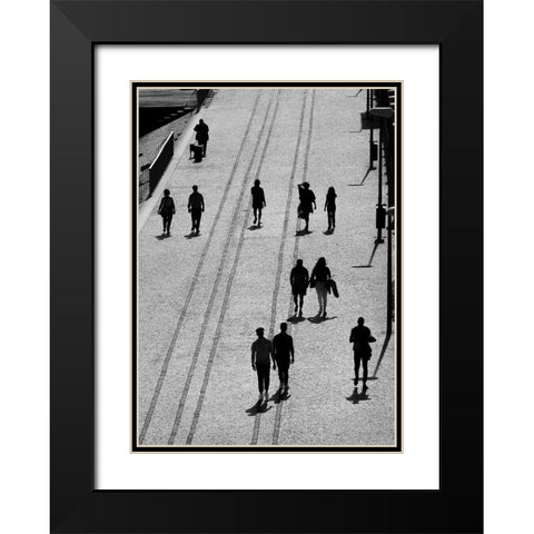 The Walk Black Modern Wood Framed Art Print with Double Matting by De Malleray, Delphine