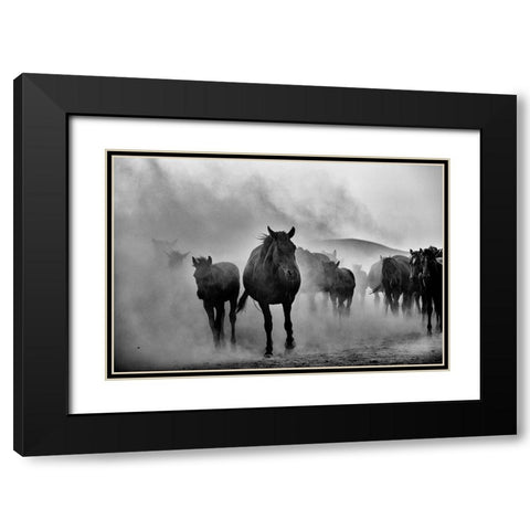 Untitled Black Modern Wood Framed Art Print with Double Matting by Emre Erol, M.
