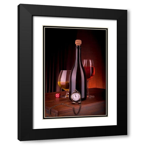 Still Life Art Black Modern Wood Framed Art Print with Double Matting by Dhuper, Sumit